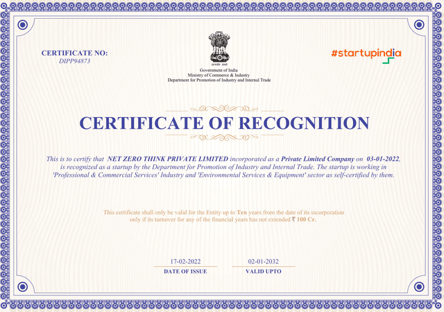 Startup India Recognisition